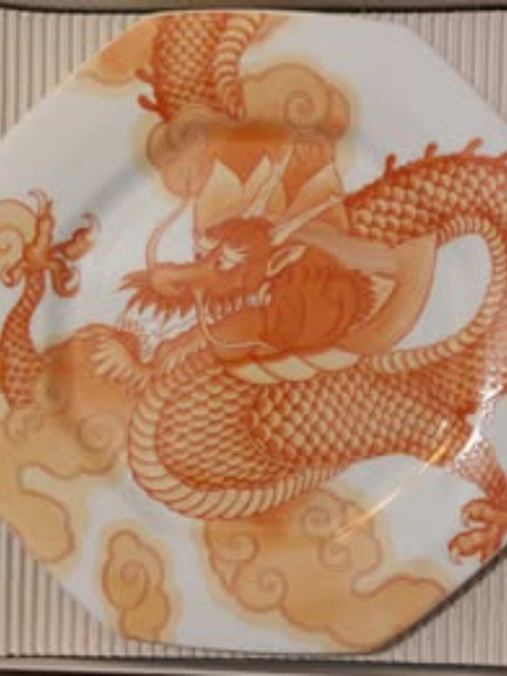 Mikasa Bone China Mythology Terracotta Dragon Design Luncheon Plates Set of 4
